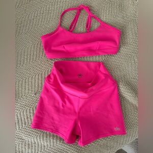 Alo Yoga Pink Matching Set - Size Small